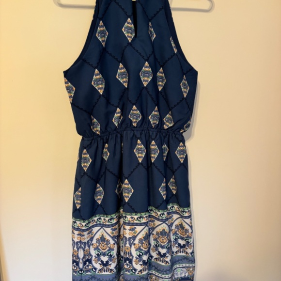 women's monteau Los Angeles garden dress blue size small - Picture 3 of 5